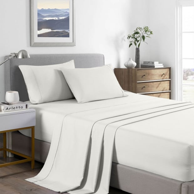 2000 Thread Count Bamboo Cooling Sheet Set Bedding - Queen - Natural