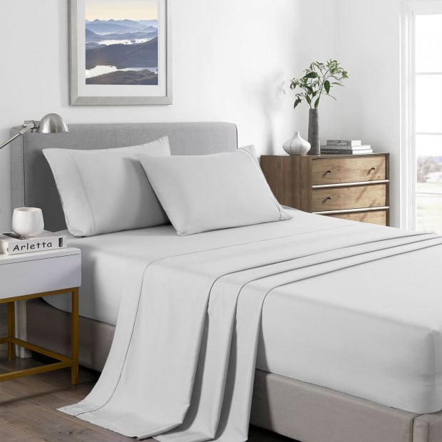 2000 Thread Count Bamboo Cooling Sheet Set Bedding King Pearl Stone