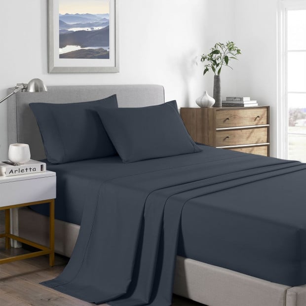 2000 Thread Count Bamboo Cooling Sheet Set Bedding - King - Charcoal