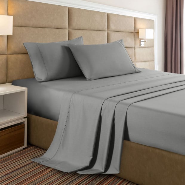 2000 Thread Count Bamboo Cooling Sheet Set Single - Mid Grey
