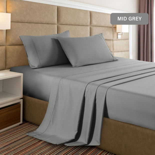 2000 Thread Count Bamboo Cooling Sheet Set Single - Mid Grey Image 5