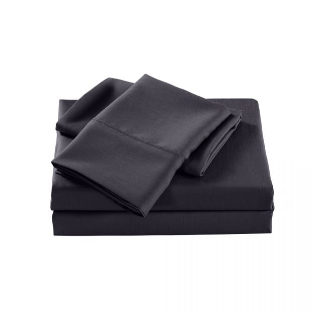 2000 Thread Count Bamboo Cooling Sheet Set King - Charcoal Image 4