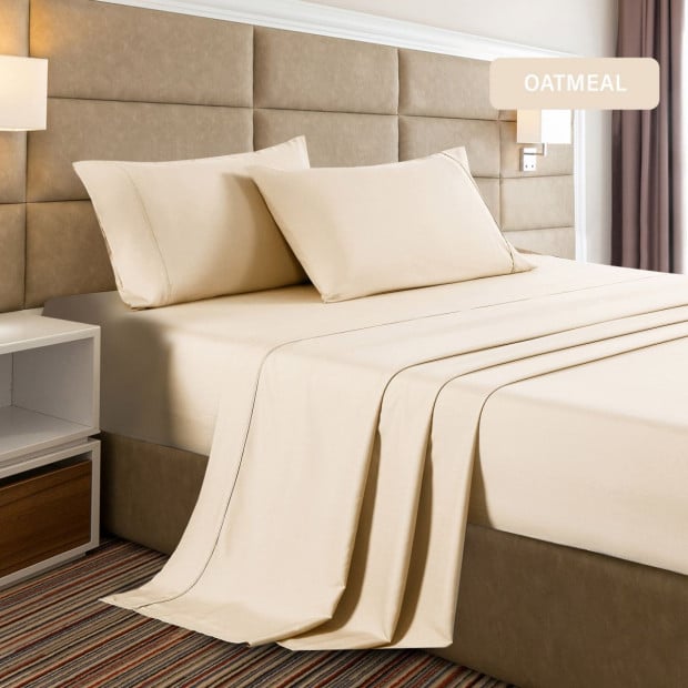 2000 Thread Count Bamboo Cooling Sheet Set King -Oatmeal Image 5
