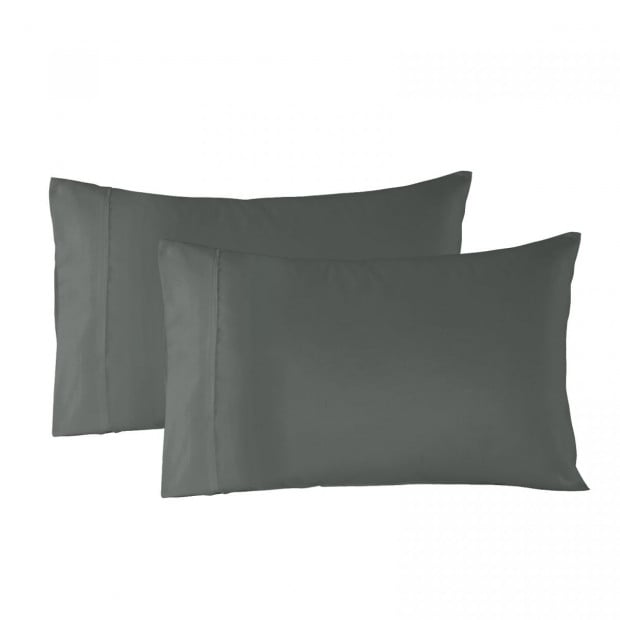 Quilt Cover Set 1000TC Ultra Soft Luxury Bedding - Queen - Charcoal Image 4