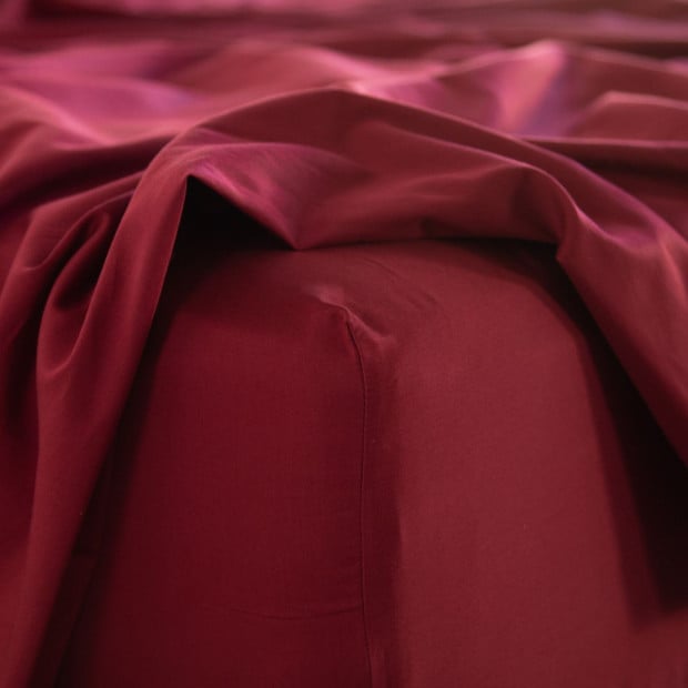 1000TC Bamboo Cotton Sheets Pillowcases Set - Queen - Bordeaux Image 3