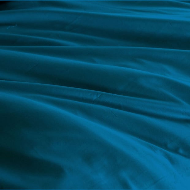 1000TC Bamboo Cotton Quilt Cover Pillowcases Set Queen Mineral Blue Image 2