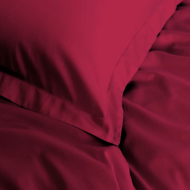 1000TC Bamboo Cotton Quilt Cover Pillowcases Set Queen Bordeaux Image 7