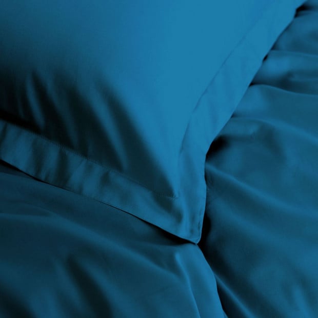 1000TC Bamboo Cotton Quilt Cover Pillowcases Set - King Mineral Blue Image 7