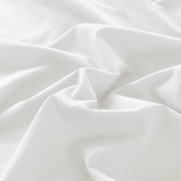 Washed 100% Cotton Quilt Cover Set Bedding Single - White Image 7