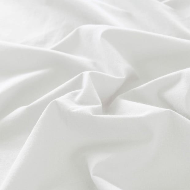 Washed 100% Cotton Quilt Cover Set Bedding Ultra Soft - Double - White Image 7