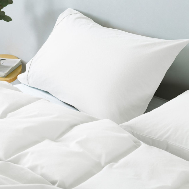 Washed 100% Cotton Quilt Cover Set Bedding Ultra Soft - Queen - White Image 6