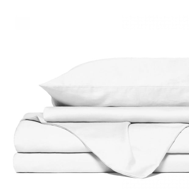 1500TC Sheet And Goose Feather Down Pillows 2 Pack Set - King - White Image 5