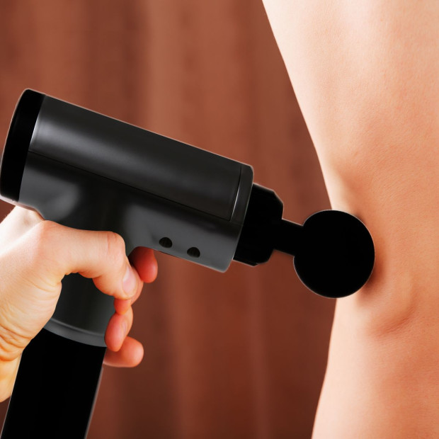 Fit Smart LCD Display 6 Level Vibration Therapy Massage Gun Black Image 3