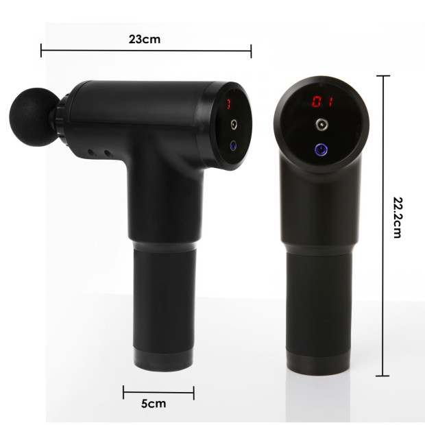 Fit Smart LCD Display 6 Level Vibration Therapy Massage Gun Black Image 9