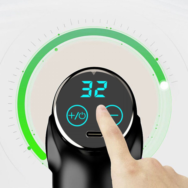 Fit Smart LCD Display Mini Vibration Therapy Massage Device Black Image 2