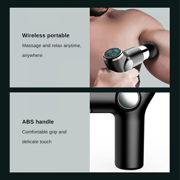 Fit Smart LCD Display Mini Vibration Therapy Massage Device Black Image 6