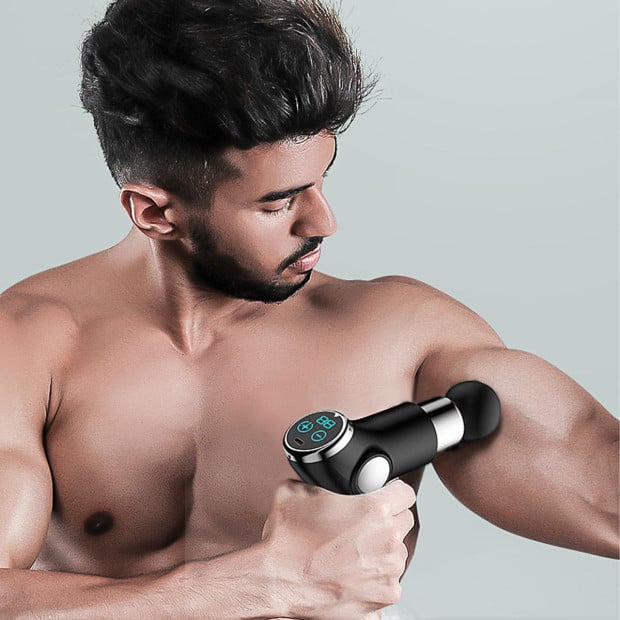 Fit Smart LCD Display Mini Vibration Therapy Massage Device Black Image 9