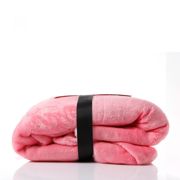 Snug Hoodie Nightwear Super Soft Reversible Coral Fleece 750GSM - Pink Image 6