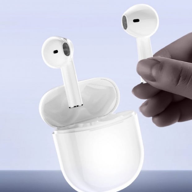 Fit Smart Wireless Earbuds Earphones Bluetooth Built Mic - White Image 5