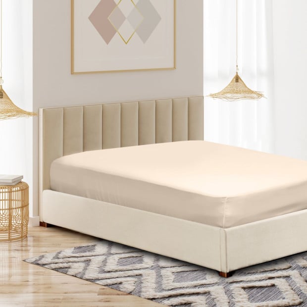 1200 Thread Count Fitted Sheet Cotton Blend - Queen - Ivory