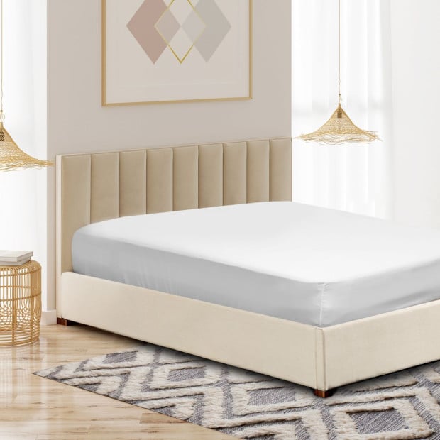 1200 Thread Count Fitted Sheet Cotton Blend - King - White