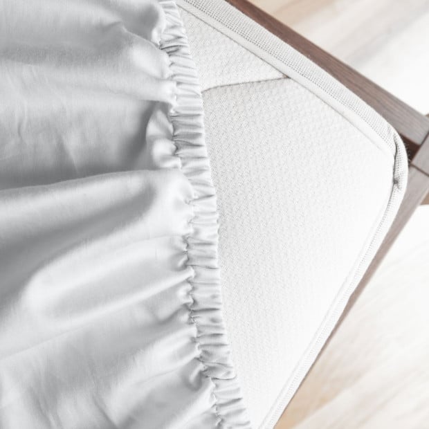 1200 Thread Count Fitted Sheet Cotton Blend - King - White Image 6