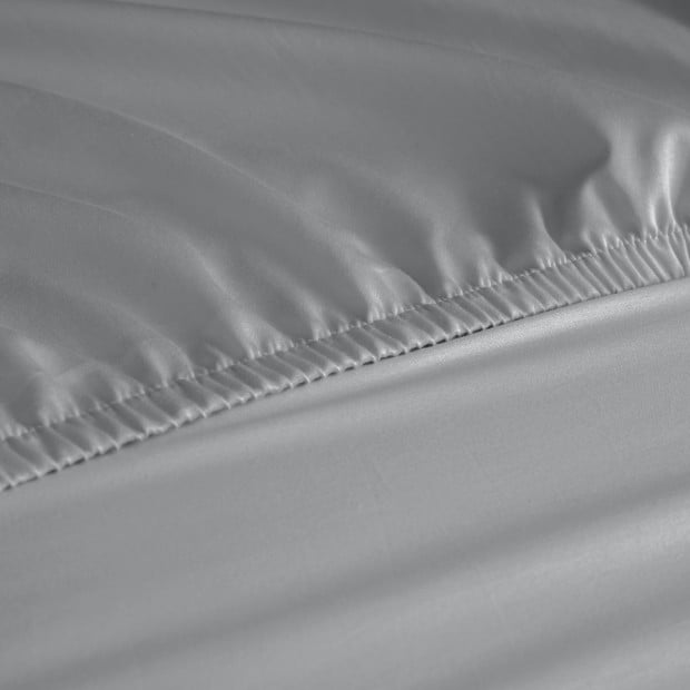 1200 Thread Count Fitted Sheet Cotton Blend - King - Light Grey Image 4