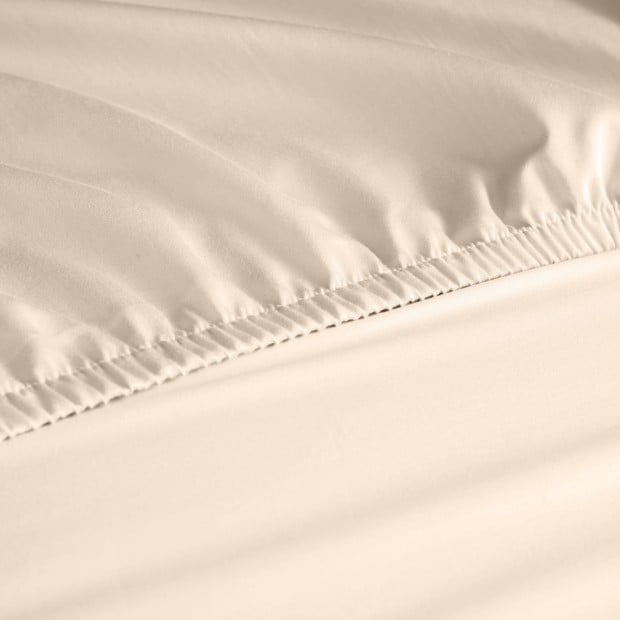 1000 Thread Count Fitted Sheet Cotton Blend - King - Ivory Image 4