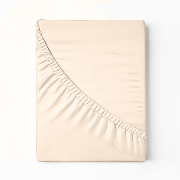 1000 Thread Count Fitted Sheet Cotton Blend - King - Ivory Image 6