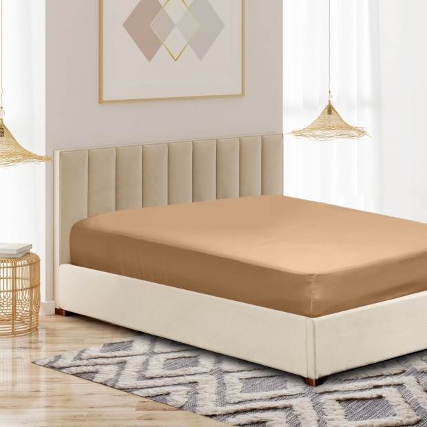 1000 Thread Count Fitted Sheet Cotton Blend - King - Linen