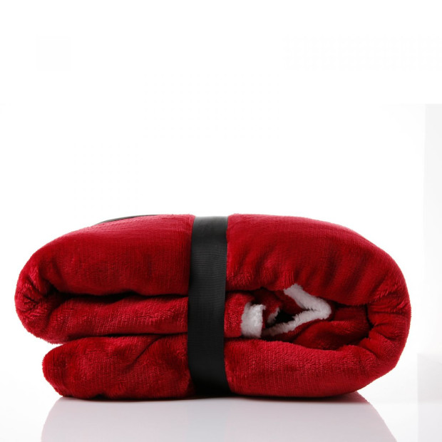 Snug Hoodie Nightwear Super Soft Reversible Coral Fleece 750GSM - Red Image 6