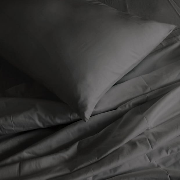 1000 Thread Count Bamboo Cotton Sheet and Quilt Cover - Queen - Pewter Image 5