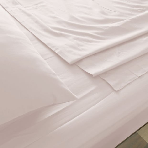 1000 Thread Count Bamboo Cotton Sheet and Quilt Cover Queen - Blush Image 4