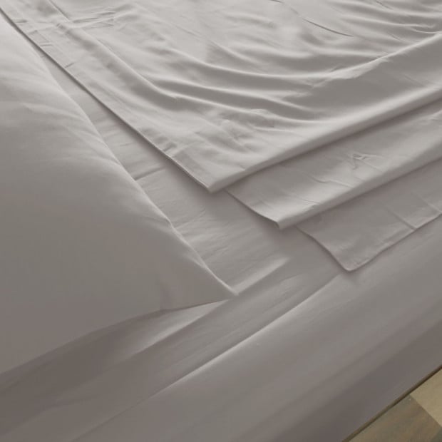 1000 Thread Count Bamboo Cotton Sheet and Quilt Cover King - Dove Image 4