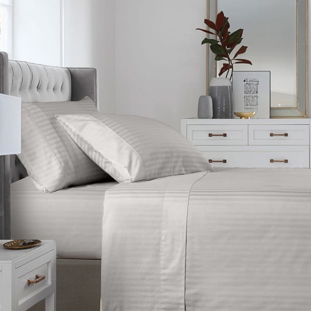 1200 Thread Count 100% Egyptian Cotton Sheet Set Super King - Grey Image 2