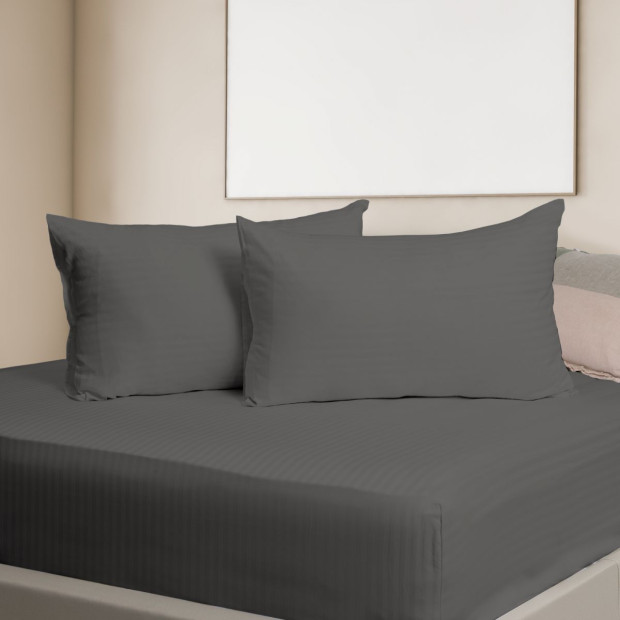 1200 Thread Count 100% Egyptian Cotton Sheet Set Super King - Charcoal Image 3