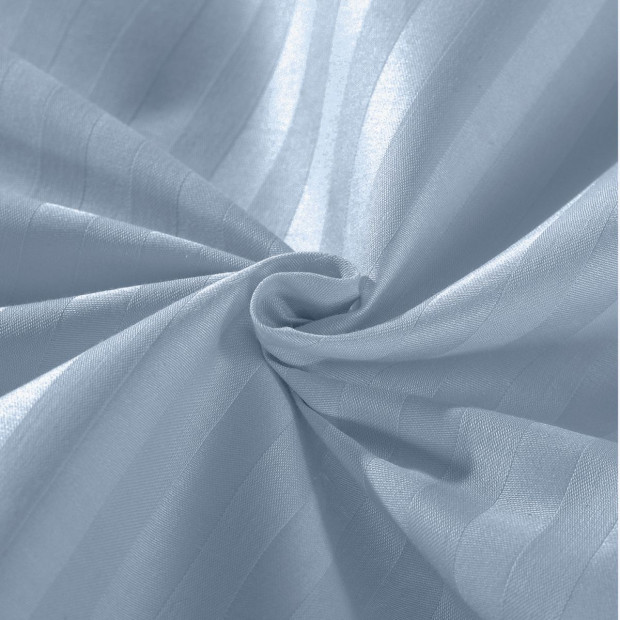 1200TC Cotton Sheet Set Stripe Hotel Grade - Super King - Chambray Image 8