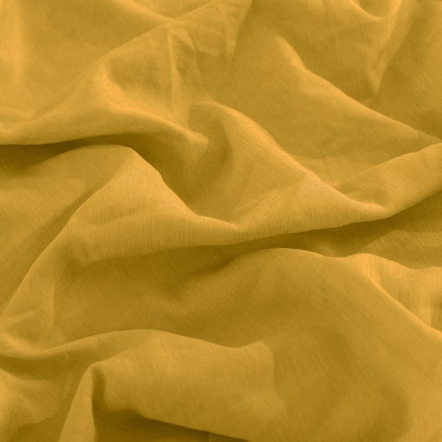 Flax Linen Blend Sheet Set Bedding Ultra Soft - King - Mustard Gold Image 6