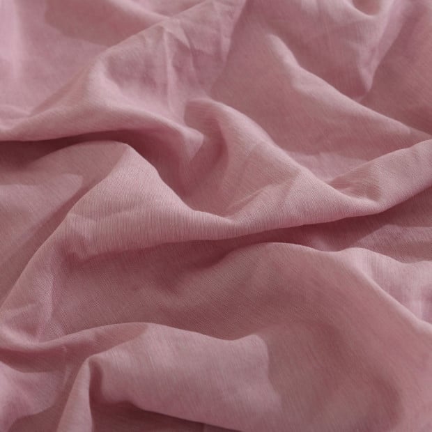 Flax Linen Blend Sheet Set Bedding Ultra Soft - King - Mauve Image 6