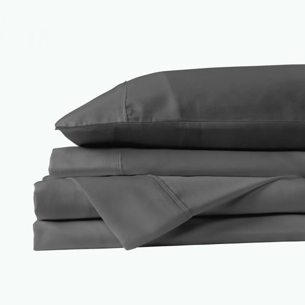 600 Thread Count Cooling Ultra Soft Sheet Set - Queen - Graphite Image 7