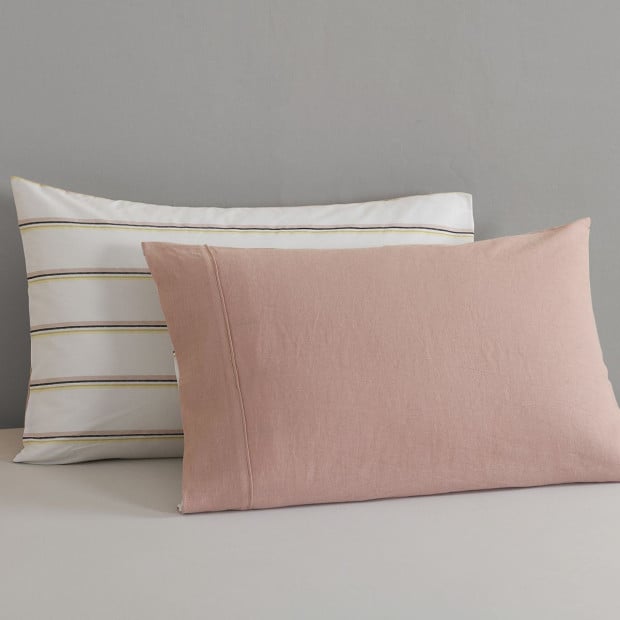 Hemp Braid Cotton Blend Quilt Cover Set Bedding - Queen - Dusk Pink Image 3