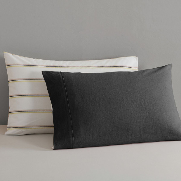 Hemp Braid Cotton Blend Quilt Cover Set Bedding - Queen - Charcoal Image 3