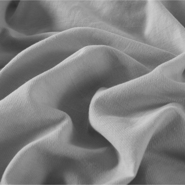 Hemp Braid Cotton Blend Quilt Cover Set Reverse Stripe Bedding - King - Light Grey Image 6