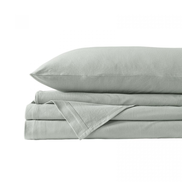 100% Jersey Cotton 4 Piece Sheet Set - Queen - Grey Marle Image 7