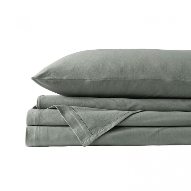 100% Jersey Cotton 4 Piece Sheet Set - Queen - Charcoal Marle Image 7