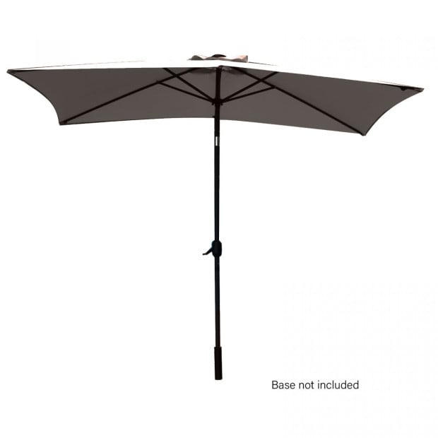 Arcadia Umbrella 3m with Solar LED Lights Garden Yard - Charcoal Image 3