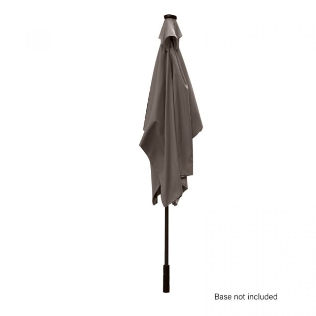 Arcadia Umbrella 3m with Solar LED Lights Garden Yard - Charcoal Image 5