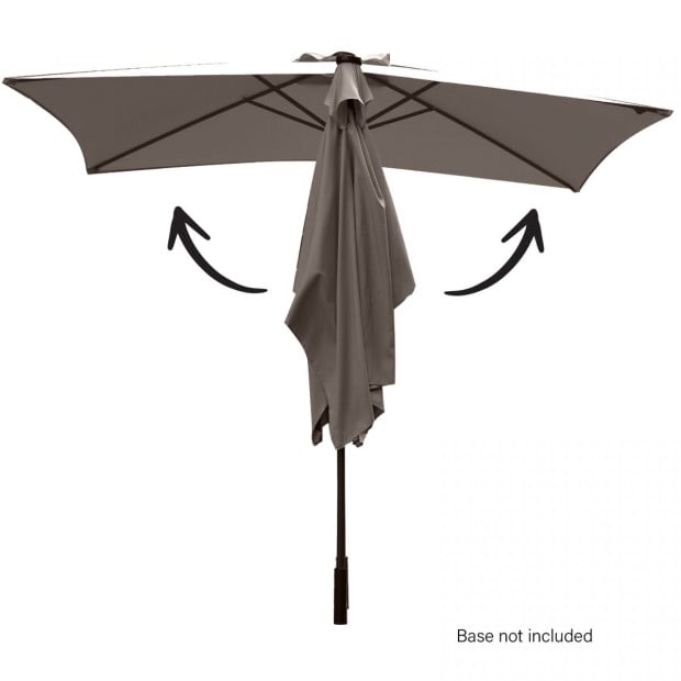 Arcadia Umbrella 3m with Solar LED Lights Garden Yard - Charcoal Image 6