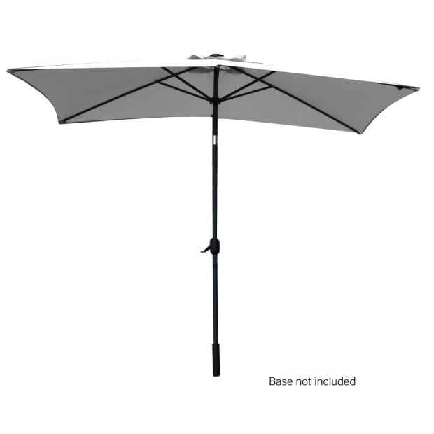 Arcadia mbrella 3m Umbrella with Solar LED Lights Garden Yard - Grey Image 3