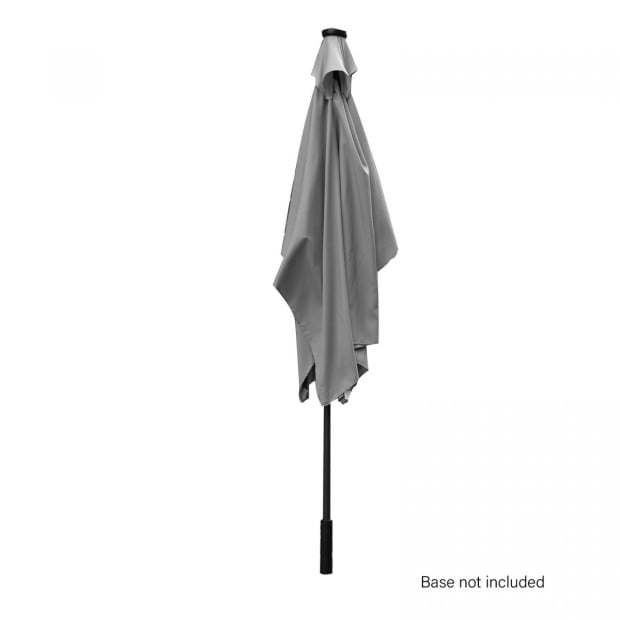 Arcadia mbrella 3m Umbrella with Solar LED Lights Garden Yard - Grey Image 5
